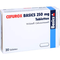Abbildung: Cefurox Basics 250 mg Tabletten 20 St, Tabletten PZN 10843142