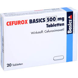 Abbildung: Cefurox Basics 500 mg Tabletten 20 St, Tabletten PZN 10843159