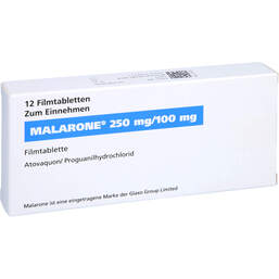 Abbildung: Malarone Filmtabletten 12 St, Filmtabletten PZN 10914764