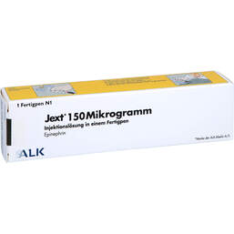 Abbildung: Jext 150 Mikrogramm Injektionslösung in Fertigpen 1 St, Injektionslösung in einem Fertigpen PZN 10917509