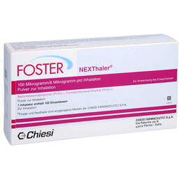 Abbildung: Foster Nexthaler 100 / 6 µg 120 ED Inhalationspulver 1 St, Inhalationspulver PZN 10918934