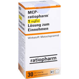 Abbildung: MCP ratiopharm 1 mg / ml Lösung zum Einnehmen 30 ml, Lösung zum Einnehmen PZN 10929866