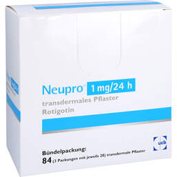 Abbildung: Neupro 1 mg / 24 h transdermale Pflaster 84 St, Pflaster transdermal PZN 10934146