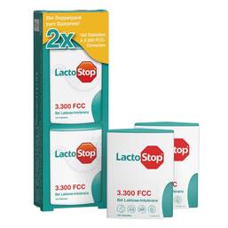 Abbildung: Lactostop 3.300 FCC Tabletten Klickspender Doppelpackung Tabletten, 2X100 St PZN 10941761