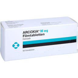 Abbildung: Arcoxia 90 mg Filmtabletten 50 St, Filmtabletten PZN 10942269