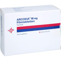 Abbildung: Arcoxia 90 mg Filmtabletten 100 St, Filmtabletten PZN 10942275