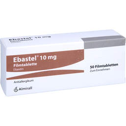 Abbildung: Ebastel 10 mg Filmtabletten 50 St, Filmtabletten PZN 10944564