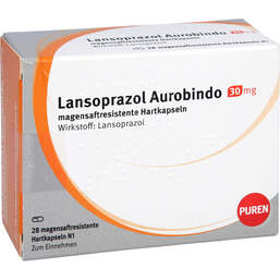 Abbildung: Lansoprazol Aurobindo 30 mg magensaftresistent Hartkapseln  28 St, Magensaftresistente Hartkapseln PZN 10945061