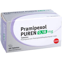 Abbildung: Pramipexol Puren 0,18 mg Tabletten 100 St, Tabletten PZN 10945227