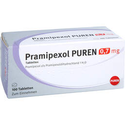 Abbildung: Pramipexol Puren 0,7 mg Tabletten 100 St, Tabletten PZN 10945256