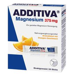 Abbildung: Additiva Magnesium 375 mg Sticks Orange Granulat, 20 St PZN 10946706