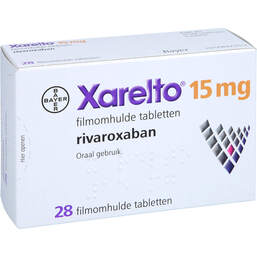 Abbildung: Xarelto 15 mg Filmtabletten 28 St, Filmtabletten PZN 10948987