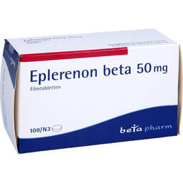 Abbildung: Eplerenon beta 50 mg Filmtabletten 100 St, Filmtabletten PZN 10961373