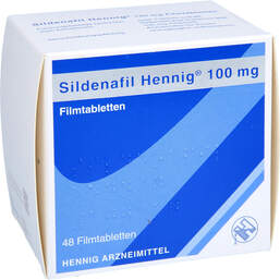 Abbildung: Sildenafil Hennig 100 mg Filmtabletten 48 St, Filmtabletten PZN 10962504