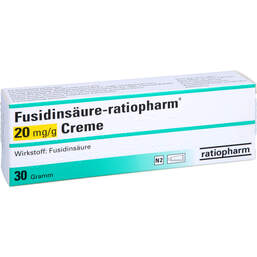 Abbildung: Fusidinsäure ratiopharm 20 mg / g Creme 30 g, Creme PZN 10962579