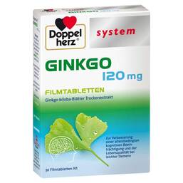 Abbildung: Doppelherz Ginkgo 120 mg system Filmtabletten Filmtabletten, 30 St PZN 10963231
