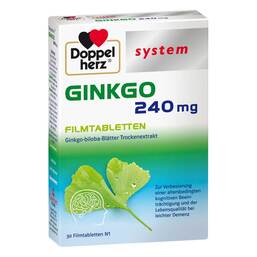 Abbildung: Doppelherz Ginkgo 240 mg system Filmtabletten Filmtabletten, 30 St PZN 10963254