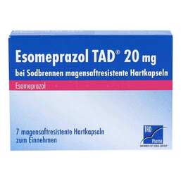 Abbildung: Esomeprazol TAD® 20 mg bei Sodbrennen 7 St, Magensaftresistente Hartkapseln PZN 10963372
