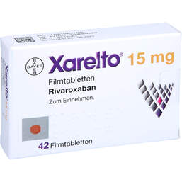Abbildung: Xarelto 15 mg Filmtabletten 42 St, Filmtabletten PZN 10964176