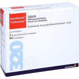 Abbildung: Symbicort Turbohaler 320 / 9 µg / Dosis 60 ED 3 St, Inhalationspulver PZN 10964207