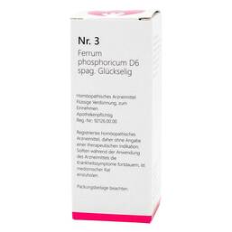 Abbildung: NR.3 Ferrum phosphoricum D6 spag.Glückselig 50 ml, Tropfen zum Einnehmen PZN 10965885