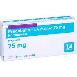 Abbildung: Pregabalin 1A Pharma 75 mg Hartkapseln 14 St, Hartkapseln PZN 10973057