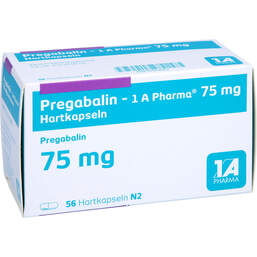 Abbildung: Pregabalin 1A Pharma 75 mg Hartkapseln 56 St, Hartkapseln PZN 10973063