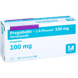 Abbildung: Pregabalin 1A Pharma 100 mg Hartkapseln 21 St, Hartkapseln PZN 10973100