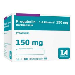 Abbildung: Pregabalin 1A Pharma 150 mg Hartkapseln 100 St, Hartkapseln PZN 10973146