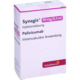Abbildung: Synagis 100 mg Injektionslösung 1X0.5 ml, Injektionslösung PZN 10974967