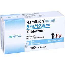 Abbildung: Ramilich comp 5 mg / 12,5 mg Tabletten 100 St, Tabletten PZN 10986930