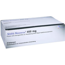 Abbildung: Abilify Maintena 400 mg P. + L.z.H.e.Depot-Inj-Suspension 1 St, Pulver und Lösungsmittel zur Herstellung einer Depot-Injektionssuspension PZN 10989704