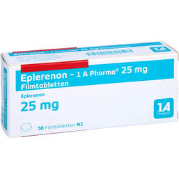 Abbildung: Eplerenon 1A Pharma 25 mg Filmtabletten 50 St, Filmtabletten PZN 10991173