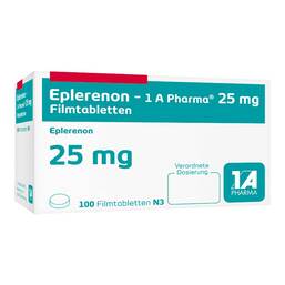 Abbildung: Eplerenon 1A Pharma 25 mg Filmtabletten 100 St, Filmtabletten PZN 10991196