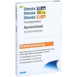 Abbildung: Otezla 10 mg / 20 mg / 30 mg Filmtabletten 27 St, Filmtabletten PZN 10991865
