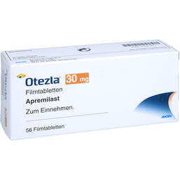 Abbildung: Otezla 30 mg Filmtabletten 56 St, Filmtabletten PZN 10991871