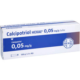 Abbildung: Calcipotriol Hexal 0,05 mg / g Salbe 120 g, Salbe PZN 10992882
