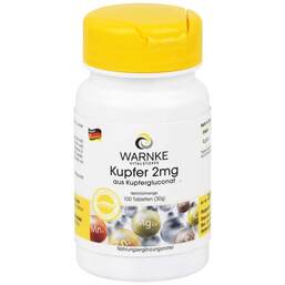 Abbildung: Kupfer 2 mg aus Kupfergluconat Tabletten 100 St, Tabletten PZN 11000500
