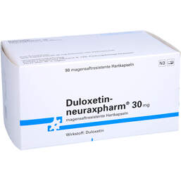Abbildung: Duloxetin neuraxpharm 30 mg magensaftresistent Hartkapseln 98 St, Magensaftresistente Hartkapseln PZN 11002255