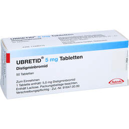 Abbildung: Ubretid 5 mg Tabletten 50 St, Tabletten PZN 11006715