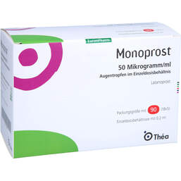 Abbildung: Monoprost 50 Mikrogramm / ml Augentropfenin Einzeldosen 90X0.2 ml, Einzeldosispipetten PZN 11008045