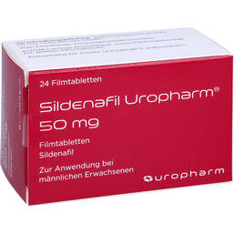 Abbildung: Sildenafil Uropharm 50 mg Filmtabletten 24 St, Filmtabletten PZN 11010007