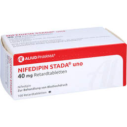 Abbildung: Nifedipin STADA uno 40 mg Retardtabletten 100 St, Retard-Tabletten PZN 11010846