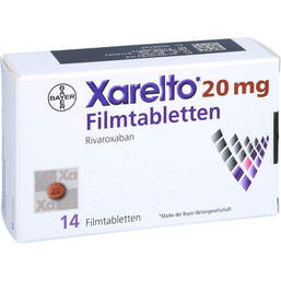 Abbildung: Xarelto 20 mg Filmtabletten 14 St, Filmtabletten PZN 11015714
