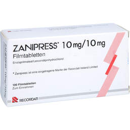 Abbildung: Zanipress 10 mg / 10 mg Filmtabletten 100 St, Filmtabletten PZN 11018291