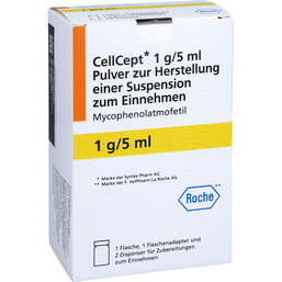 Abbildung: Cellcept Pulver zur Herstellung einer Suspension zum Einnehmen 110 g, Pulver zur Herstellung einer Suspension zum Einnehmen PZN 11024558