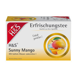 Abbildung: H&S Erfrischungstee Sunny Mango Filterbeutel Filterbeutel, 20X2.8 g PZN 11027887