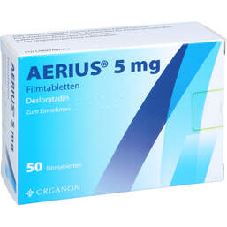 Abbildung: Aerius 5 mg Filmtabletten 50 St, Filmtabletten PZN 11030056
