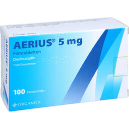 Abbildung: Aerius 5 mg Filmtabletten 100 St, Filmtabletten PZN 11030062