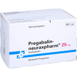 Abbildung: Pregabalin neuraxpharm 25 mg Hartkapseln 100 St, Hartkapseln PZN 11031340
